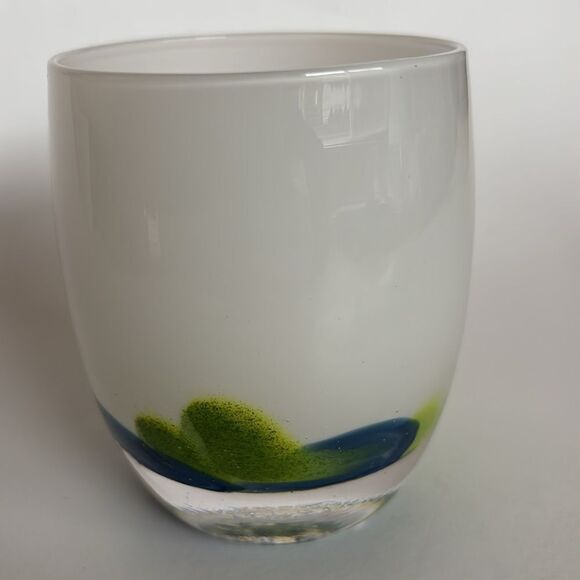 Glassybaby HAWKFETTI Seattle Seahawks 2017 Votive Candleholder With Sticker - Picture 4 of 12